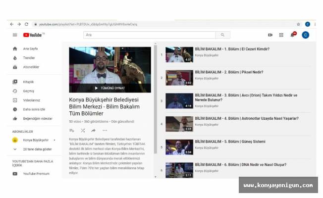 Konya Büyükşehir Belediyesi, YouTube kanalında öğrenciler için eğitici film yayınlıyor