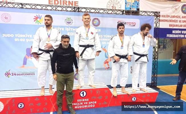 Konyalı  judocu Edirne’den altın madalyayla döndü