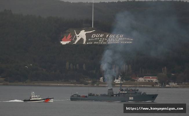 Rus donanmasına ait gemiler Çanakkale Boğazı'ndan geçti