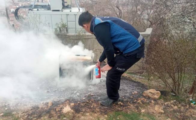 Akşehir'de zabıta ekipleri orman yangınını önledi