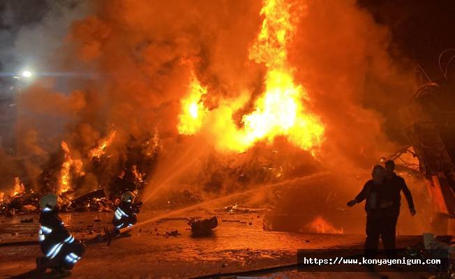 Konya'da hurdacılar sanayisinde yangın! 1 yaralı