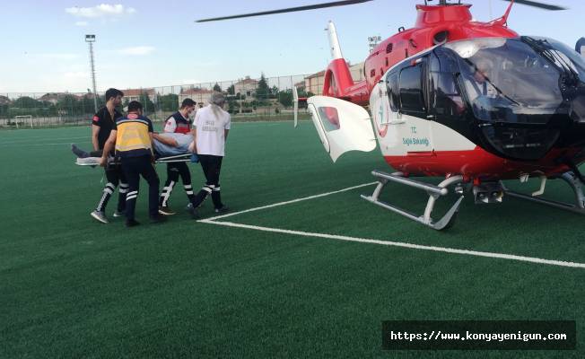 Kalp krizi geçiren hasta  hava ambulansla nakledildi