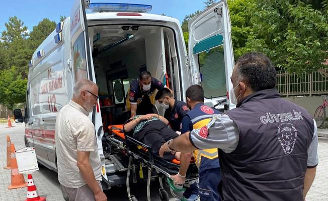 Konya'da motosikletin çarptığı yaya hastanelik oldu