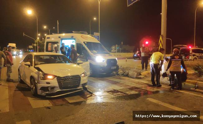 Konya'da kaza geçiren aile ölümden döndü