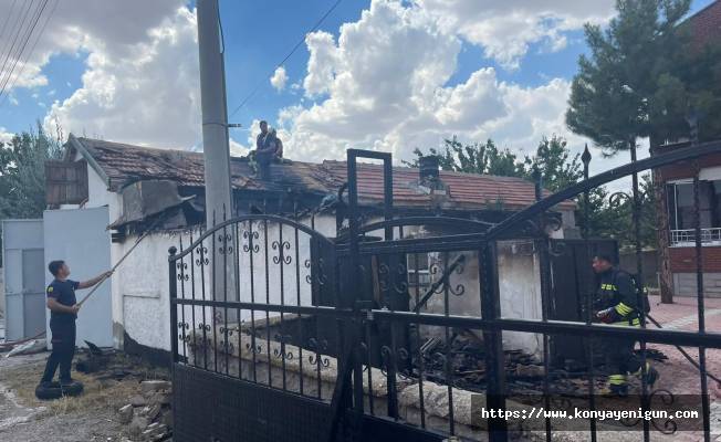 Konya'da tüp patlayan ev kullanılamaz hale geldi