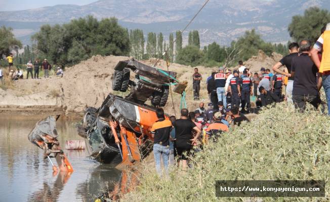Konya’da gölete düşen iş makinesinin operatörü hayatını kaybetti
