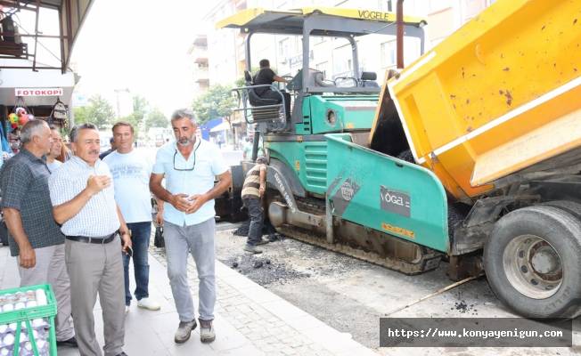 Seydişehir’de sıcak asfalt  çalışmaları sürüyor