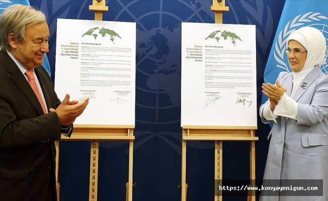 Guterres ve Emine Erdoğan, "Sıfır Atık Projesi" için iyi niyet beyanı imzaladı