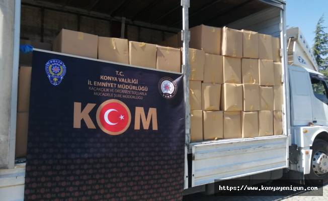 Konya'da gümrük kaçağı 3 milyon 750 bin makaron ele geçirildi