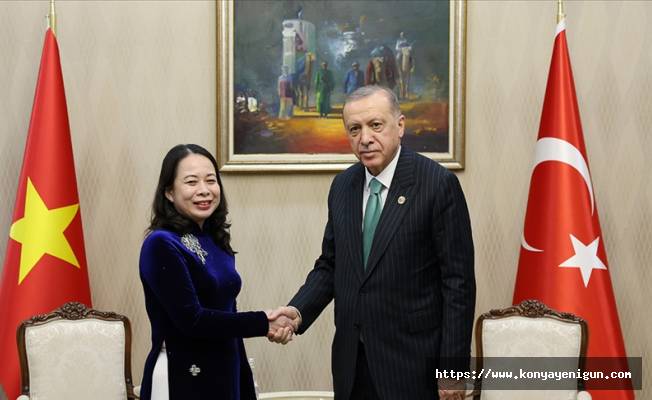 Cumhurbaşkanı Erdoğan, Vietnam Sosyalist Cumhuriyeti Devlet Başkan Yardımcısı Xuan ile bir araya geldi