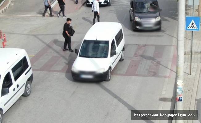 Konya'da trafik hem karadan hem havadan denetleniyor