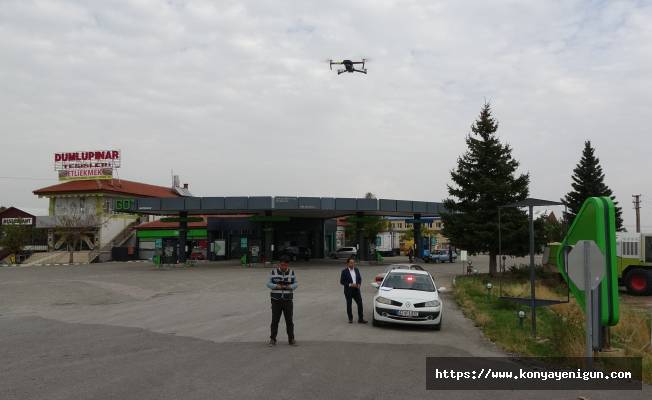Seydişehir'de dronlu trafik denetimi