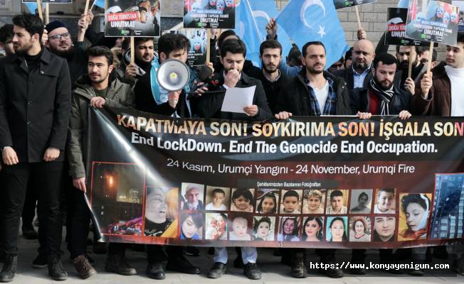 Çin'in Sincan politikaları Konya'da protesto edildi