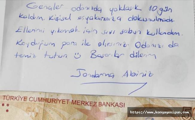 Depremde Düzce'ye gelen destek ekipleri konakladıkları yurtlarda öğrencilere not bıraktı