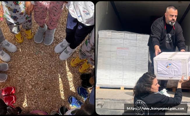 İzmir depreminde ölen ikizlerinin anısına Hatay'da çocuklara ayakkabı dağıttı