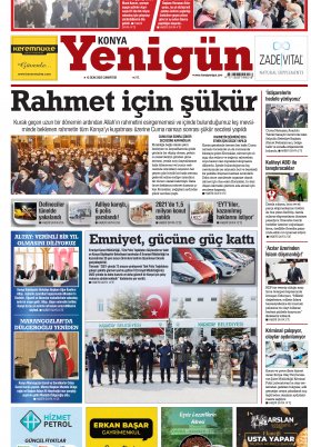 Konya Yenigün Gazetesi - 15.01.2022 Manşeti