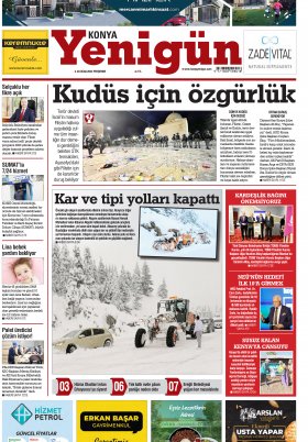 Konya Yenigün Gazetesi - 20.01.2022 Manşeti