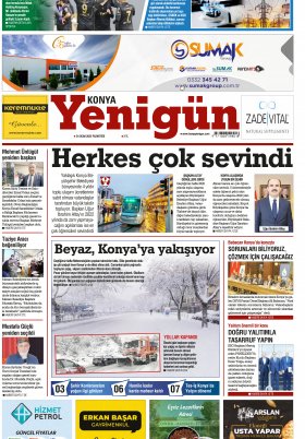 Konya Yenigün Gazetesi - 24.01.2022 Manşeti
