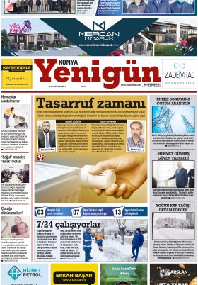 Konya Yenigün Gazetesi - 25.01.2022 Manşeti