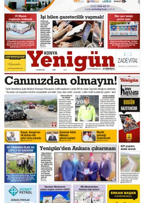 Konya Yenigün Gazetesi - 20.05.2022 Manşeti