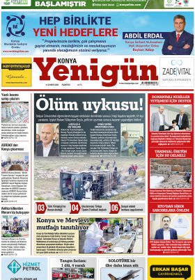 Konya Yenigün Gazetesi - 23.05.2022 Manşeti