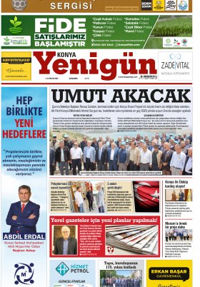 Konya Yenigün Gazetesi - 25.05.2022 Manşeti