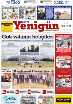 Konya Yenigün Gazetesi - 30.06.2022 Manşeti