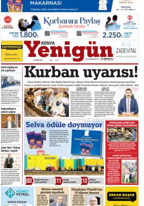 Konya Yenigün Gazetesi - 05.07.2022 Manşeti