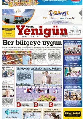 Konya Yenigün Gazetesi - 06.07.2022 Manşeti