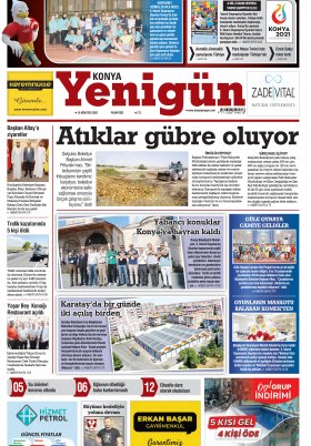 Konya Yenigün Gazetesi - 15.08.2022 Manşeti