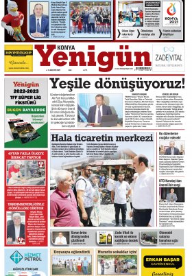 Konya Yenigün Gazetesi - 16.08.2022 Manşeti
