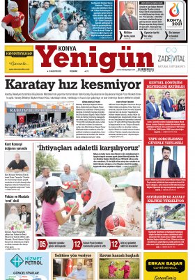Konya Yenigün Gazetesi - 18.08.2022 Manşeti