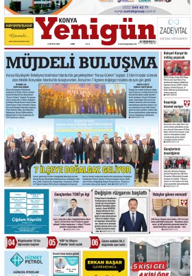 Konya Yenigün Gazetesi - 30.09.2022 Manşeti