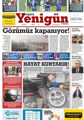 Konya Yenigün Gazetesi - 01.12.2022 Manşeti