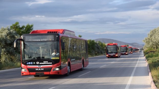 Konya'da yeni elektrikli otobüsler yola çıkmak için hazır